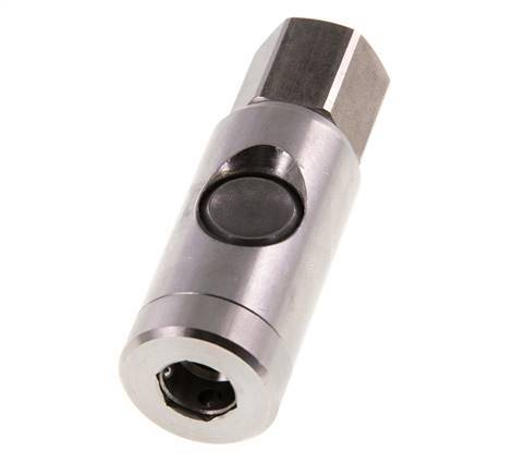 Stainless Steel 316L DN 7.4 Safety Air Coupling Socket With Push Button G 3/8 inch Female
