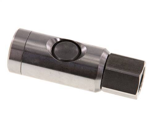 Stainless Steel 316L DN 7.4 Safety Air Coupling Socket With Push Button G 3/8 inch Female