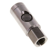 Stainless Steel 316L DN 7.4 Safety Air Coupling Socket With Push Button G 3/8 inch Female