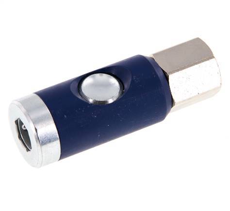 Hardened steel DN 7.4 Safety Air Coupling Socket with Push Button G 3/8 inch Female