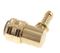 Brass DN 7.2 (Euro) Air Coupling Socket 9 mm Hose Pillar 90-deg