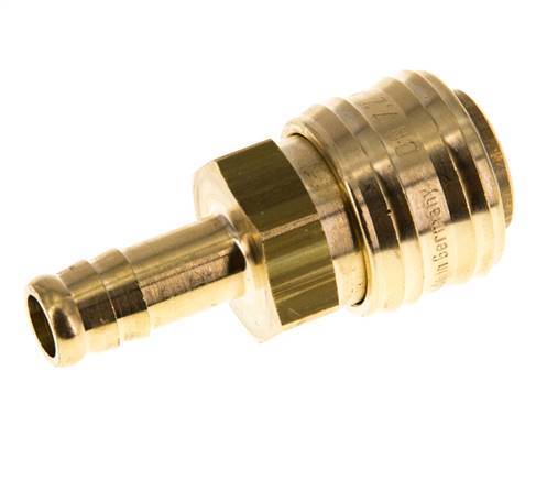 Brass DN 7.2 (Euro) Air Coupling Socket 10 mm Hose Pillar Double Shut-Off