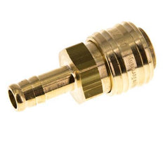 Brass DN 7.2 (Euro) Air Coupling Socket 10 mm Hose Pillar Double Shut-Off