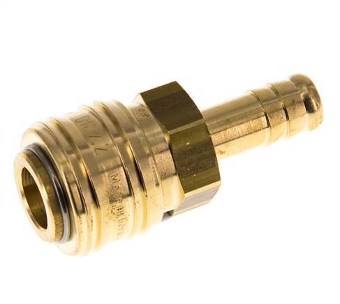 Brass DN 7.2 (Euro) Air Coupling Socket 10 mm Hose Pillar Double Shut-Off