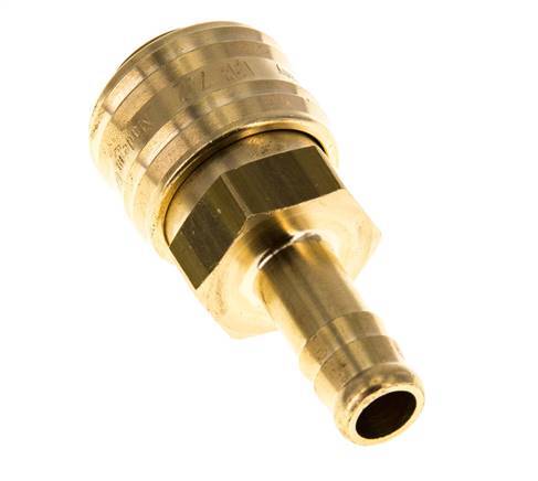 Brass DN 7.2 (Euro) Air Coupling Socket 10 mm Hose Pillar Double Shut-Off