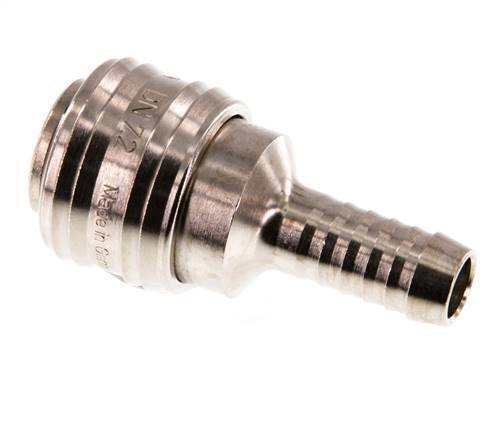 Nickel-plated Brass DN 7.2 (Euro) Air Coupling Socket 10 mm Hose Pillar