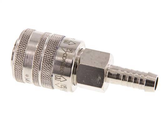 Nickel-plated Brass DN 7.8 Safety Air Coupling Socket 9 mm Hose Pillar