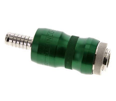 Nickel-plated Brass DN 7.8 Safety Air Coupling Socket with Slide Sleeve 10 mm Hose Pillar