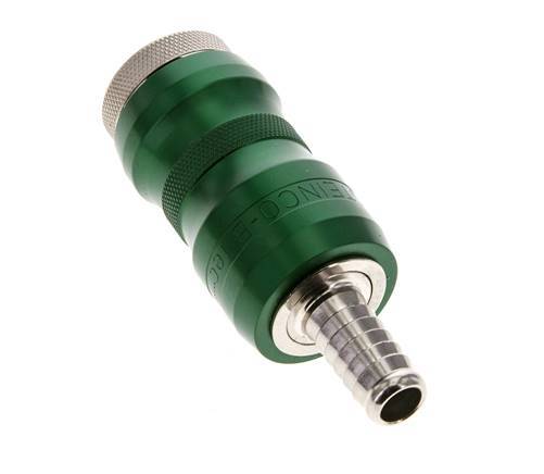 Nickel-plated Brass DN 7.8 Safety Air Coupling Socket with Slide Sleeve 10 mm Hose Pillar