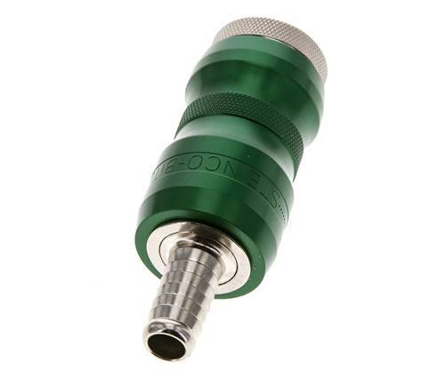 Nickel-plated Brass DN 7.8 Safety Air Coupling Socket with Slide Sleeve 10 mm Hose Pillar