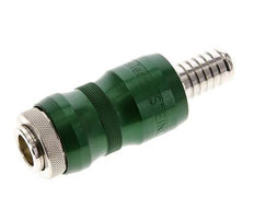 Nickel-plated Brass DN 7.8 Safety Air Coupling Socket with Slide Sleeve 13 mm Hose Pillar