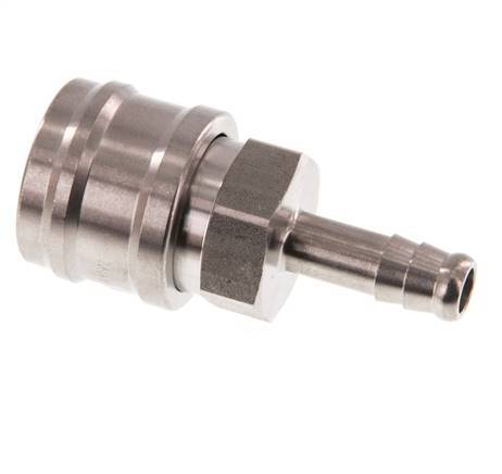 Stainless steel DN 7.2 (Euro) Air Coupling Socket 8 mm Hose Pillar