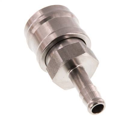 Stainless steel DN 7.2 (Euro) Air Coupling Socket 8 mm Hose Pillar