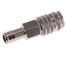 Stainless steel DN 7.8 Air Coupling Socket 13 mm Hose Pillar Double Shut-Off
