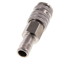 Stainless steel DN 7.8 Air Coupling Socket 13 mm Hose Pillar Double Shut-Off