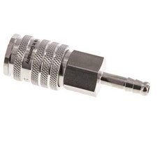 Stainless steel DN 7.8 Air Coupling Socket 6 mm Hose Pillar Double Shut-Off