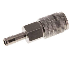 Stainless steel DN 7.8 Air Coupling Socket 8 mm Hose Pillar Double Shut-Off