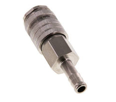 Stainless steel DN 7.8 Air Coupling Socket 8 mm Hose Pillar Double Shut-Off