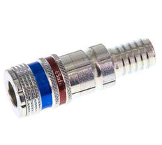 Steel/brass DN 7.6 (7.2 Euro) Safety Air Coupling Socket 13 mm Hose Pillar