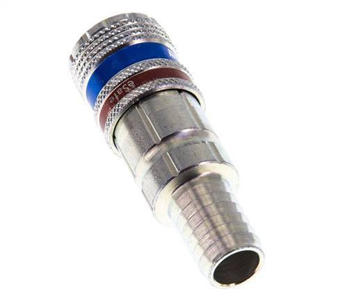 Steel/brass DN 7.6 (7.2 Euro) Safety Air Coupling Socket 13 mm Hose Pillar