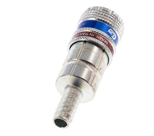 Steel/brass DN 7.6 (7.2 Euro) Safety Air Coupling Socket 9 mm Hose Pillar