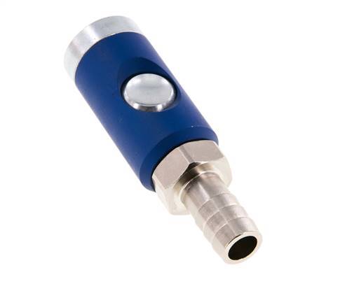 Hardened steel DN 7.4 Safety Air Coupling Socket with Push Button 13 mm Hose Pillar