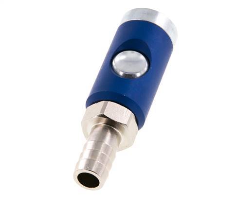 Hardened steel DN 7.4 Safety Air Coupling Socket with Push Button 13 mm Hose Pillar