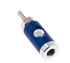 Hardened steel DN 7.4 Safety Air Coupling Socket with Push Button 6 mm Hose Pillar