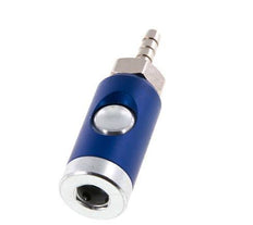 Hardened steel DN 7.4 Safety Air Coupling Socket with Push Button 6 mm Hose Pillar