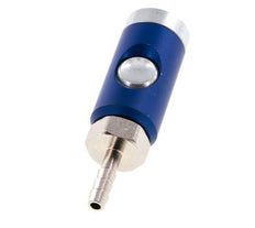 Hardened steel DN 7.4 Safety Air Coupling Socket with Push Button 6 mm Hose Pillar