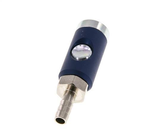 Hardened steel DN 7.4 Safety Air Coupling Socket with Push Button 9 mm Hose Pillar