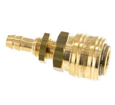 Brass DN 7.2 (Euro) Air Coupling Socket 8 mm Hose Pillar Bulkhead Double Shut-Off
