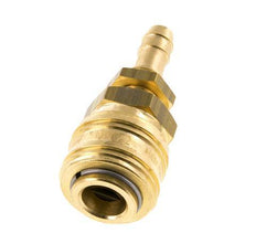 Brass DN 7.2 (Euro) Air Coupling Socket 8 mm Hose Pillar Bulkhead Double Shut-Off