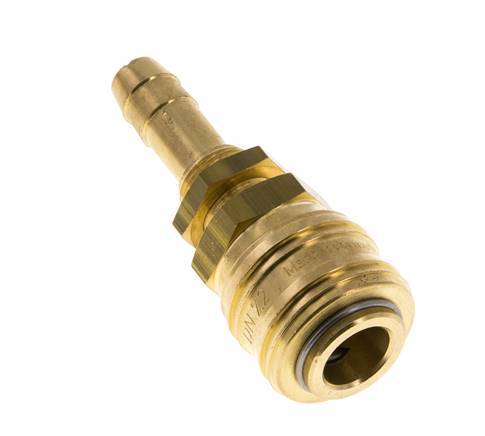 Brass DN 7.2 (Euro) Air Coupling Socket 10 mm Hose Pillar Bulkhead Double Shut-Off