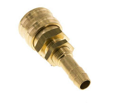 Brass DN 7.2 (Euro) Air Coupling Socket 10 mm Hose Pillar Bulkhead Double Shut-Off