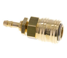 Brass DN 7.2 (Euro) Air Coupling Socket 6 mm Hose Pillar Bulkhead Double Shut-Off