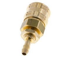 Brass DN 7.2 (Euro) Air Coupling Socket 6 mm Hose Pillar Bulkhead Double Shut-Off