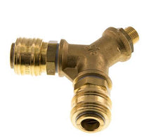 Brass DN 7.2 (Euro) Air Coupling Socket G 1/4 inch Male Wall-Mount 2-way