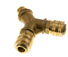 Brass DN 7.2 (Euro) Air Coupling Socket G 3/8 inch Male Wall-Mount 2-way