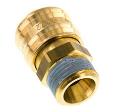 Brass DN 7.2 (Euro) Air Coupling Socket G 1/2 inch Male Double Shut-Off