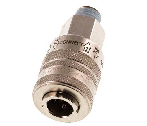 Nickel-plated Brass DN 7.8 Safety Air Coupling Socket R 1/4 inch Male