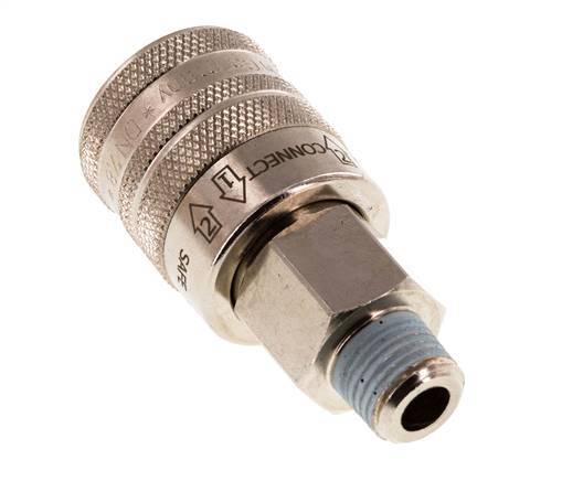 Nickel-plated Brass DN 7.8 Safety Air Coupling Socket R 1/4 inch Male