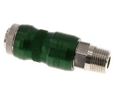 Nickel-plated Brass DN 7.8 Safety Air Coupling Socket with Slide Sleeve R 1/2 inch Male