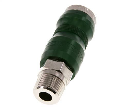 Nickel-plated Brass DN 7.8 Safety Air Coupling Socket with Slide Sleeve R 1/2 inch Male