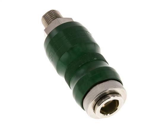 Nickel-plated Brass DN 7.8 Safety Air Coupling Socket with Slide Sleeve R 1/4 inch Male