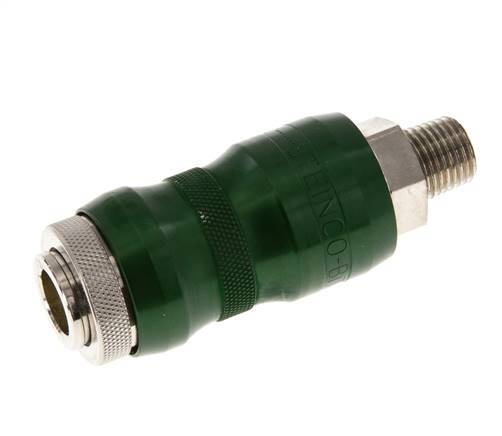 Nickel-plated Brass DN 7.8 Safety Air Coupling Socket with Slide Sleeve R 1/4 inch Male