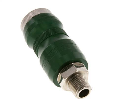 Nickel-plated Brass DN 7.8 Safety Air Coupling Socket with Slide Sleeve R 1/4 inch Male