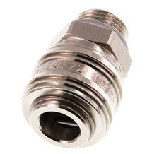 Nickel-plated Brass DN 7.2 (Euro) Air Coupling Socket G 3/8 inch Male Double Shut-Off