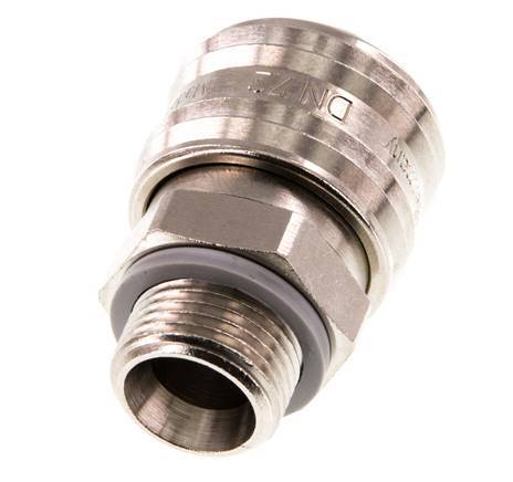 Nickel-plated Brass DN 7.2 (Euro) Air Coupling Socket G 3/8 inch Male Double Shut-Off