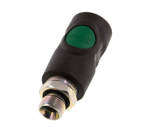 Composite material DN 7.4 Safety Air Coupling Socket with Push Button G 3/8 inch Male